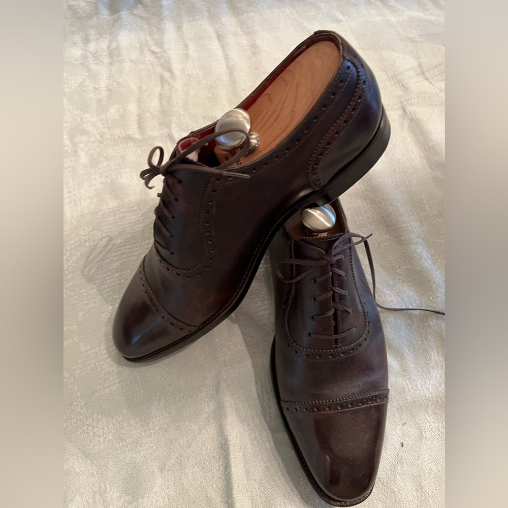 Museum Brown Cap Toe Brogue Oxford Shoe